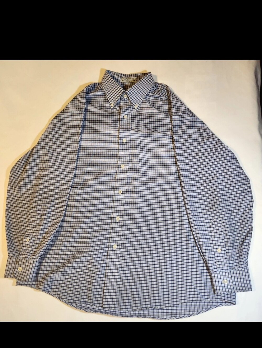 Vintage 80s 90s L.L. Bean Mens 16 32 Gingham Button Down Shirt US Fabric